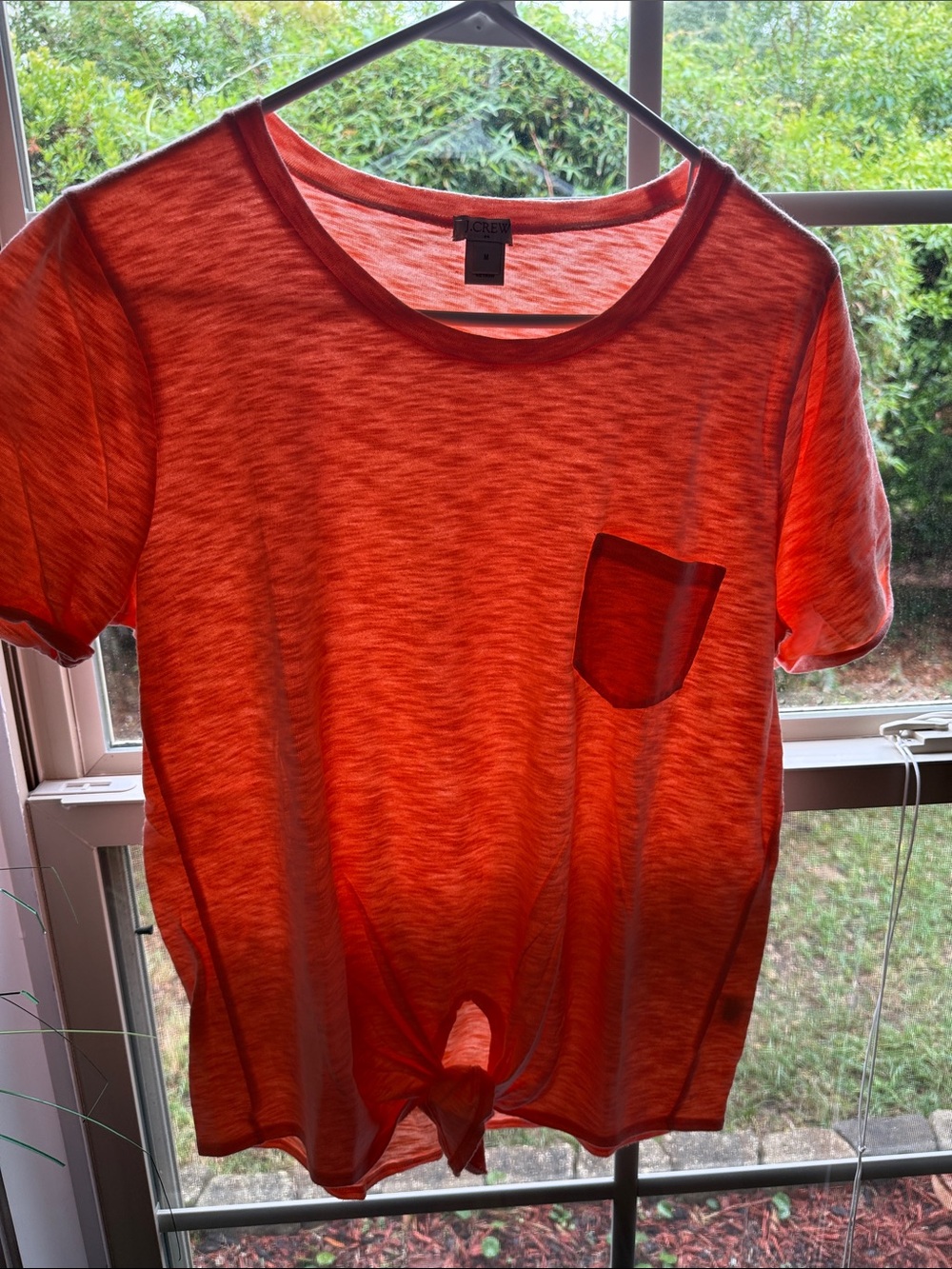 J. Crew Heathered Orange Pocket Tee